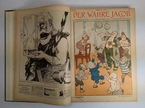 Der wahre Jacob Jahrgang 1908 Nr. 560-586, 25 Hefte, Heymann, Dietz, Nachbindung