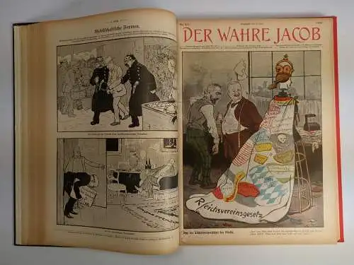 Der wahre Jacob Jahrgang 1908 Nr. 560-586, 25 Hefte, Heymann, Dietz, Nachbindung