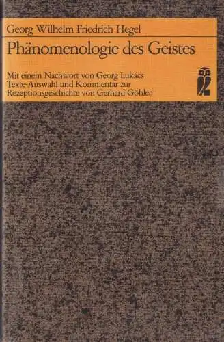 Buch: Phänomenologie des Geistes, Hegel, Georg Wilhelm Friedrich, 1983, Ullstein