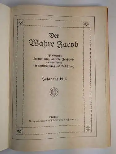 Der wahre Jacob Jahrgang 1916 Nr. 769-794, 25 Hefte, B. Heymann, Dietz Verlag