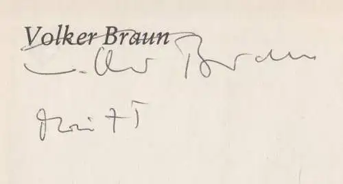 Buch: Provokation für mich, Braun, Volker. 1975 Mitteldeutscher Verlag, signiert