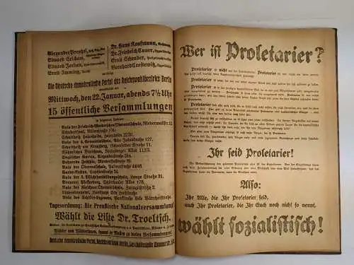 Buch: Konvolut von Anschlagzetteln zu den Wahlen im Januar 1919