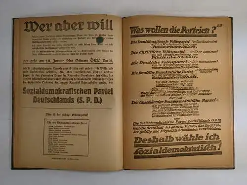 Buch: Konvolut von Anschlagzetteln zu den Wahlen im Januar 1919