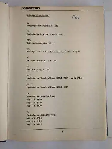 Buch: robotron Betriebsdokumentation Mikrorechnersystem K 1520, Tag, 1980