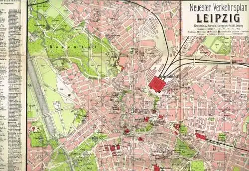 Buch: Neuster Verkehrsplan Leipzig. Ca. 1920, Hapag, gebraucht, gut