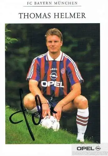 Thomas Helmer Autogrammkarte. Signiert. FC Bayern München, gebraucht, gut