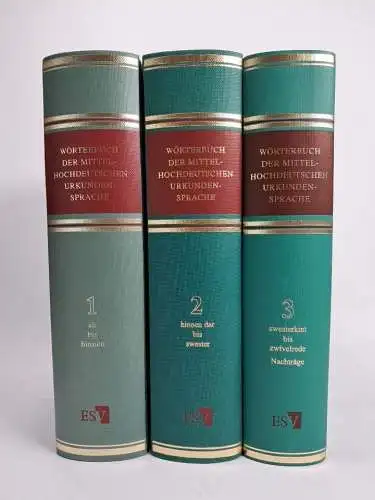 Buch: Wörterbuch der mittelhochdeutschen Urkundensprache, 3 Bände, 1994, Schmidt