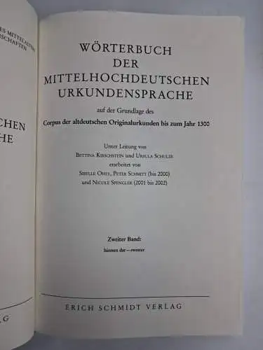 Buch: Wörterbuch der mittelhochdeutschen Urkundensprache, 3 Bände, 1994, Schmidt