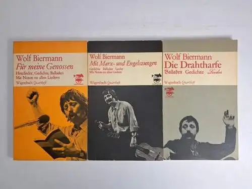 3 Quarthefte Klaus Biermann, 1976, Wagenbach, Genossen, Drahtharfe, Engelszungen