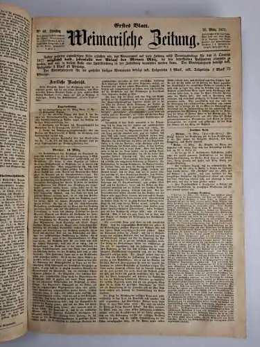 Weimarische Zeitung 1877, Bojanowski, P. von. 1877, Verlag Hermann Böhlau