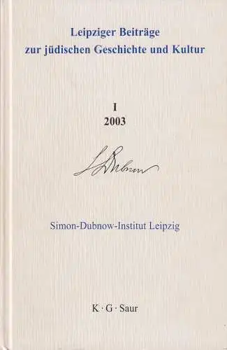 Buch: Leipziger Beiträge zur jüdischen Geschichte und Kultur, Diner, Dan, 2003