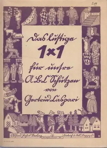 Buch: Das lustige 1 x 1, Caspari, Gertrud, 1929, Alfred Hahn's Verlag, gut