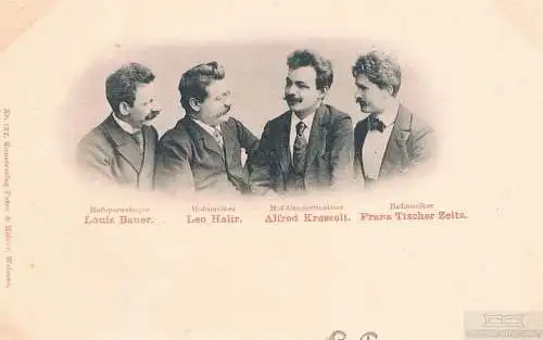 AK Louis Bauer. Leo Halir. Alfred Krasselt. Franz Tischler Zeitz, Postkarte