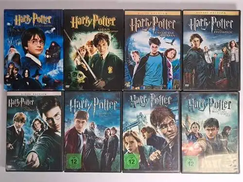 8 DVDs Harry Potter, komplett, alle Teile 1-7.2, Film, Fantasy, Magie, Rowling