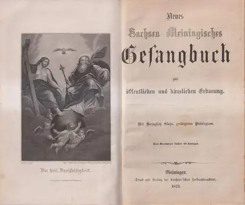 Buch: Neues Sachsen Meiningisches Gesangbuch, 1873, Keyßnersche Hofbuchdruckerei