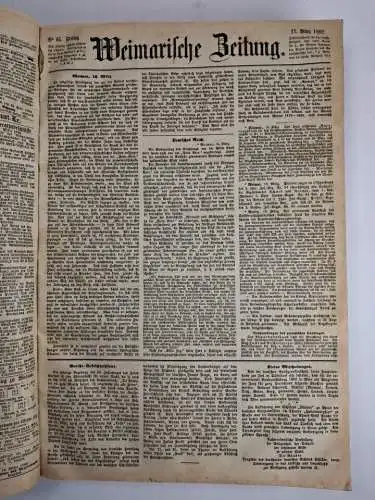 Weimarische Zeitung 1882, Bojanowski, P. von. 1882, Verlag Hermann Böhlau