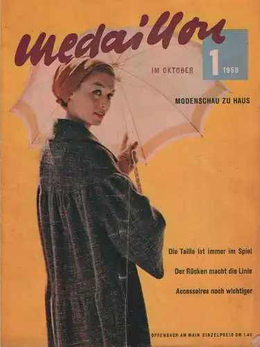 Medaillon im Oktober. 1/1958, Modeschau zu Haus, gebraucht, gut