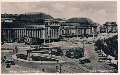 AK Leipzig. Hauptbahnhof, Postkarte. Nr. 129, gebraucht, gut