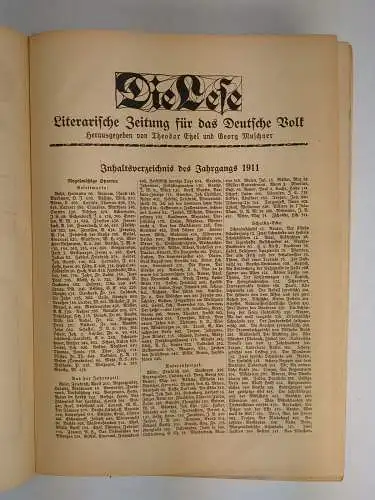 Die Lese 1911, Nr. 1-52, Literarische Zeitung (vollständig), Etzel / Muschner