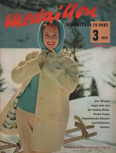 Medaillon im Dezember. 3/1958, Modeschau zu Haus, gebraucht, gut