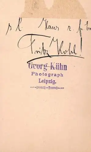 Fotografie Kühn, Leipzig - Portrait Fritz Kohl. Junger Herr mit... Fotografie