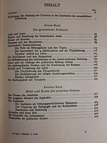 Buch: Paideia, Erster Band. Jaeger, Werner, 1936, Walter de Gruyter & Co.