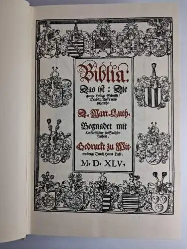 Biblia: Biblia Germanica 1545, Faksimile, 1967, Württembergische Bibelanstalt