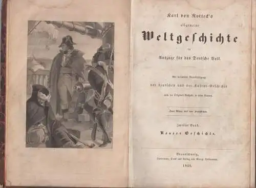 Buch: Allgemeine Weltgeschichte, Rotteck, Karl von, 2 Bände, 1846, Westermann