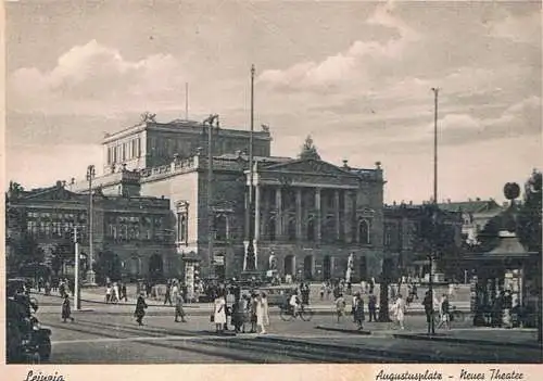 AK Leipzig. Augustusplatz - Neues Theater, Postkarte. Nr. 601, gebraucht, gut