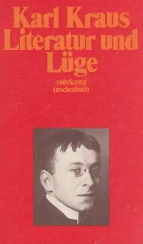 Buch: Literatur und Lüge. Kraus, Karl, 1995, Suhrkamp Taschenbuch, Schriften 3