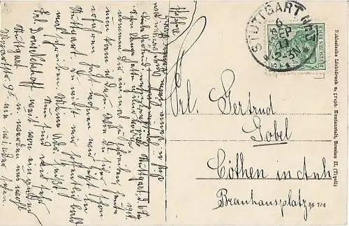 AK Stuttgart. Landesgewerbe-Museum. ca. 1911, Postkarte. Ca. 1911