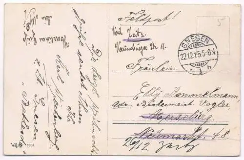 AK Herzlichen Weihnachtsgruss. Postkarte, ca. 1915, gebraucht, gut, Feldpost