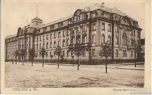 AK Coblenz. Oberpräsidium. ca. 1928, Postkarte. Serien Nr, ca. 1928