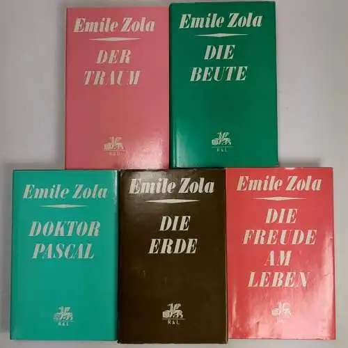 5 Bücher Emile Zola: Die Rougon-Macquart, Rütten & Loening, Erde, Traum, Beute..