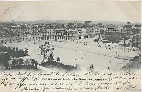 AK Panorama de Paris. Le Nouveau Louvre. ca. 1904, Postkarte. Ca. 1904