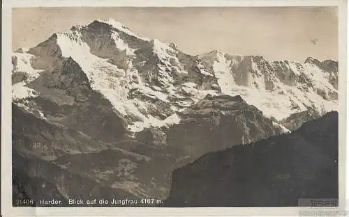 AK Harder. Blick auf die Jungfrau. ca. 1922, Postkarte. Serien Nr, ca. 1922