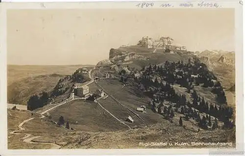 AK Rigi Staffel u. Kulm. Sonnenaufgang. ca. 1926, Postkarte. Serien Nr, ca. 1926