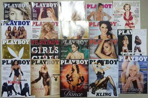 19 Playboy-Hefte, verschiedene Nummern 2003 bis 2008, Andrea Sawatzki, Renzi ...