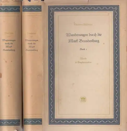 Buch: Wanderungen durch die Mark Brandenburg, Fontane, Theodor. 2 Bände, 1960