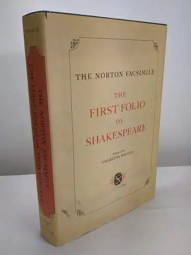 Buch: The first Folio of Shakespeare, Charlton Hinman, 1968, Norton Facsimile