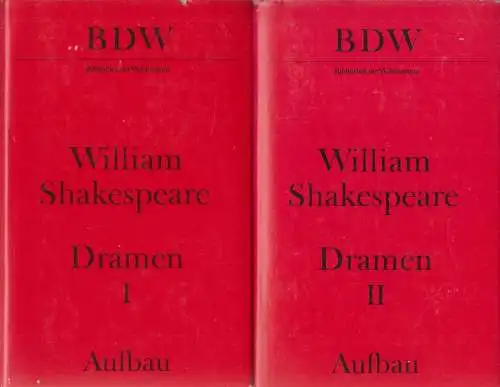 Buch: Dramen I + II, Shakespeare, William. 2 Bände, 1987, Aufbau, BDW