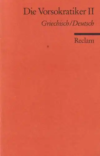 Buch: Die Vorsokratiker II, Mansfeld, Jaap, 1996, Reclam, Griechisch/Deutsch