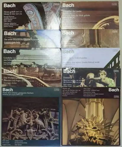 10 Schallplatten 12" LP Johann Sebastian Bach, Kantaten, Violinkonzerte, Messen