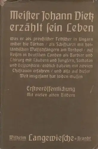 Buch: Meister Johann Dietz des Großen Kurfürsten Feldscher und... Consentius