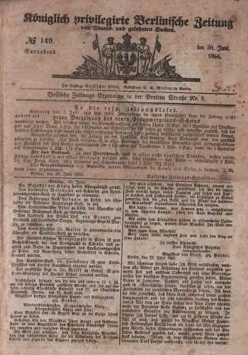 Königlich privilegirte Berlinische Zeitung. 1866 No. 149, 151-160, 162, 220-222