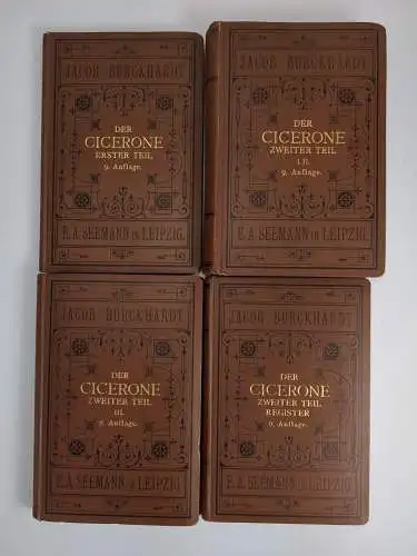 Buch: Der Cicerone, Burckhardt, Jacob, 1904, E. A. Seemann Verlag, 4 Bände