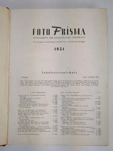 Buch: Foto Prisma 1951, Zeitschrift für neuzeitliche Fotopraxis, 12 Hefte