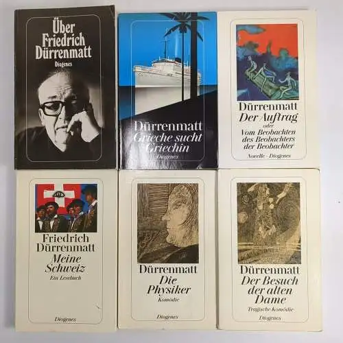 6 Bücher Friedrich Dürrenmatt: Auftrag, Physiker, Grieche sucht Griechin, Dame..