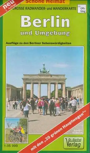 Faltkarte: Große Radwander- und Wanderkarte Berlin und Umgebung, 2020, Barthel