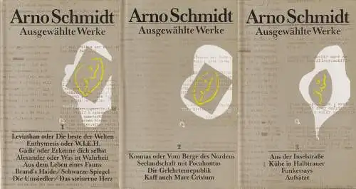 Buch: Ausgewählte Werke, Schmidt, Arno. 3 Bände, 1990, Volk und Welt Verlag 700